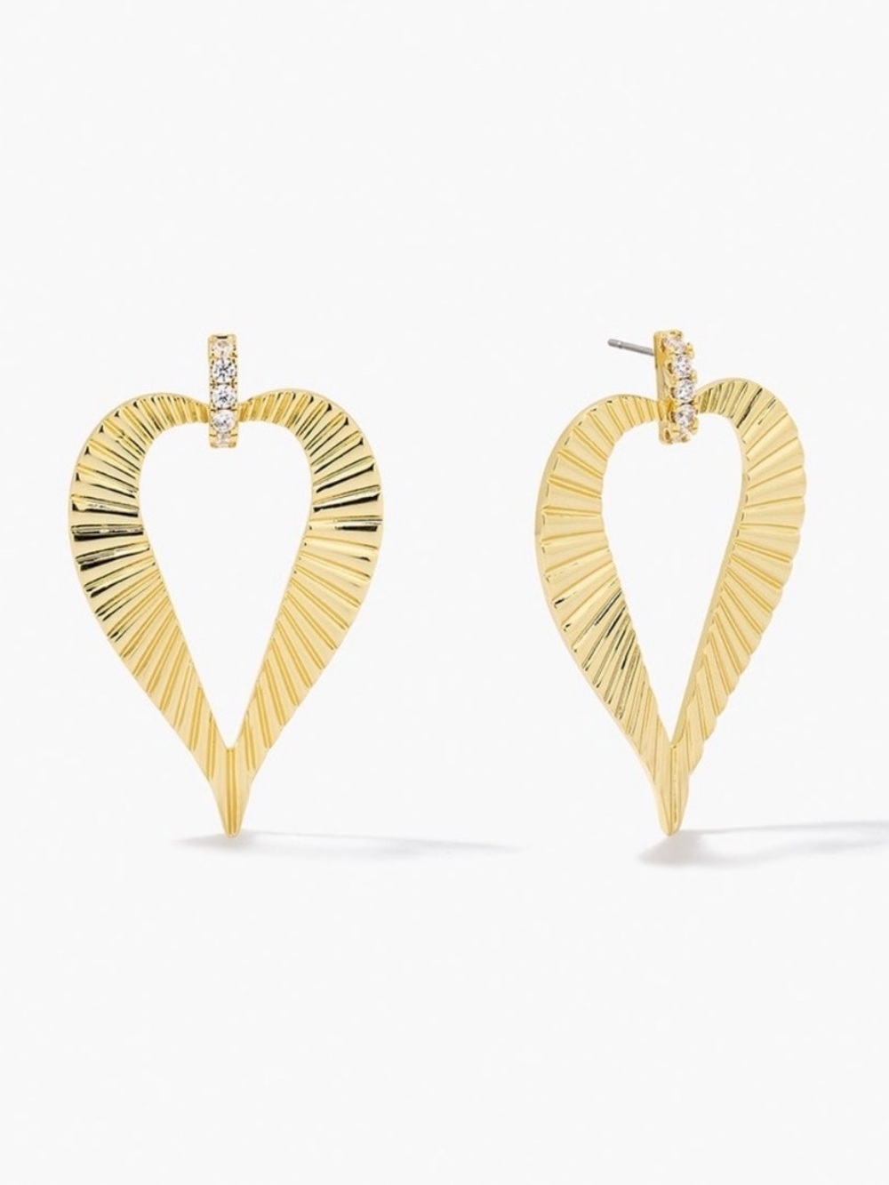 Uncommon James Gold Honeymoon Heart Drop Earrings with Pavé Hoops